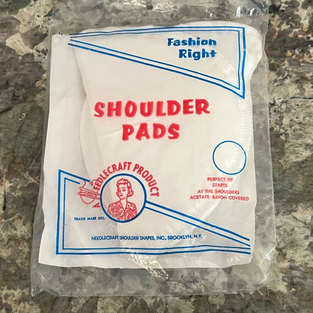 Vintage Needlecraft Feather Foam Shoulder Pads One Size Sew USA 70s 80s Retro